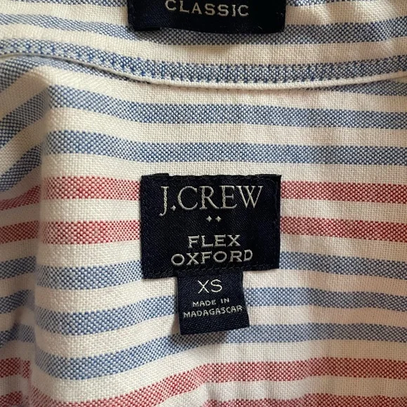 J.Crew Flex Oxford Button-Down Shirt – Red & Blue Stripe – Men’s XS - Picture 3 of 4